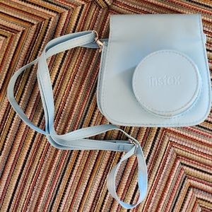 Instax Light Blue Camera Case with strap and pocket